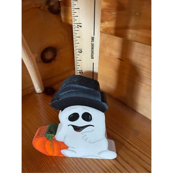 Vintage Handmade Wood Halloween Ghosts Decor - Picture 3 of 7